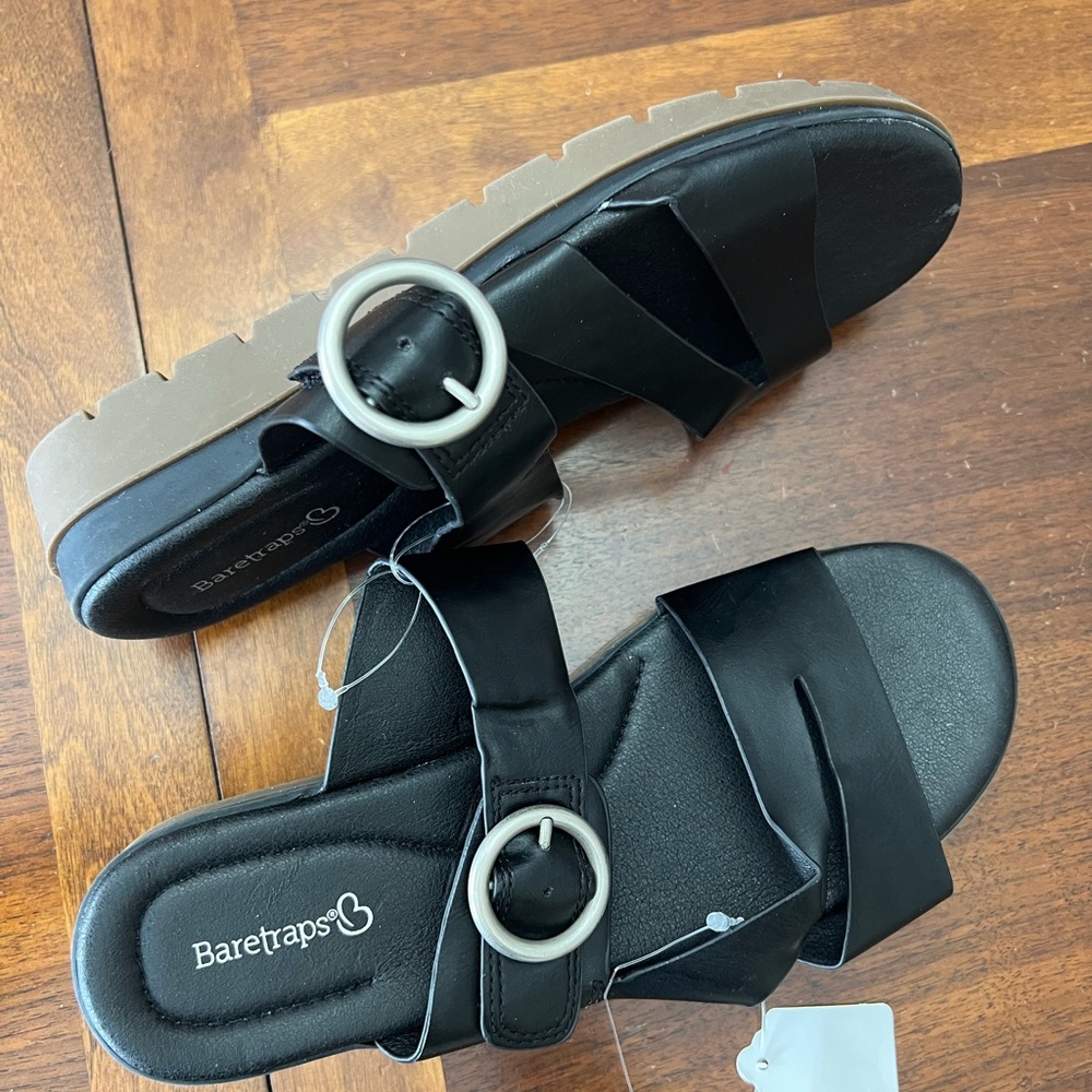 Baretraps Black Buckle Strap Romeo Sandals Size 8 NWOT - Picture 4 of 7